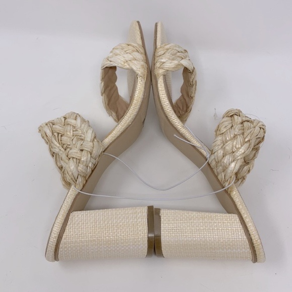Nicole Miller Woven Straw Block Heeled Square Toe Sandals NWOT - Picture 6 of 16